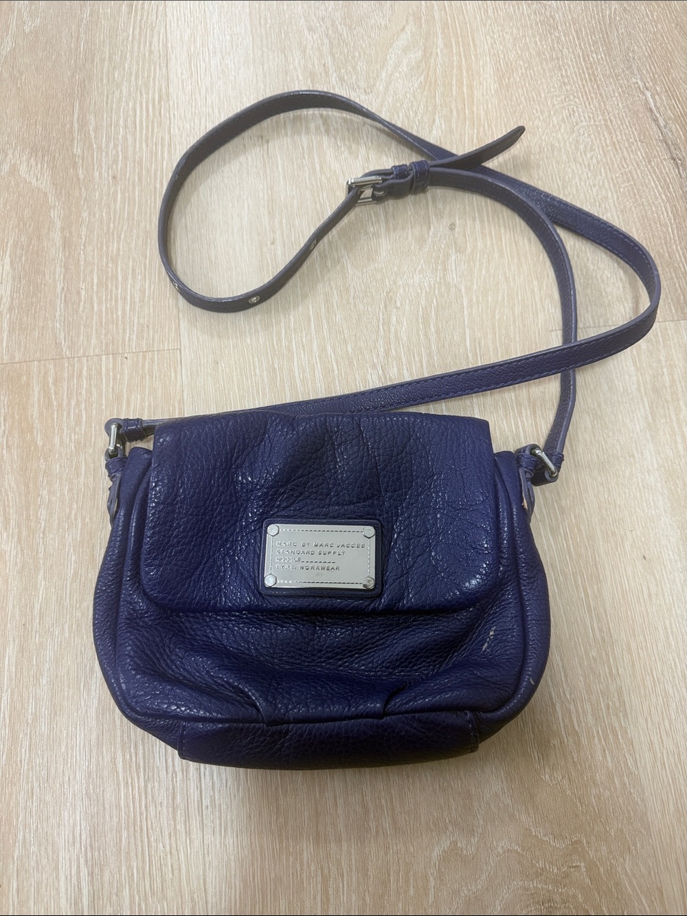 Marc Jacobs Deep Navy Pebbled Leather Crossbody